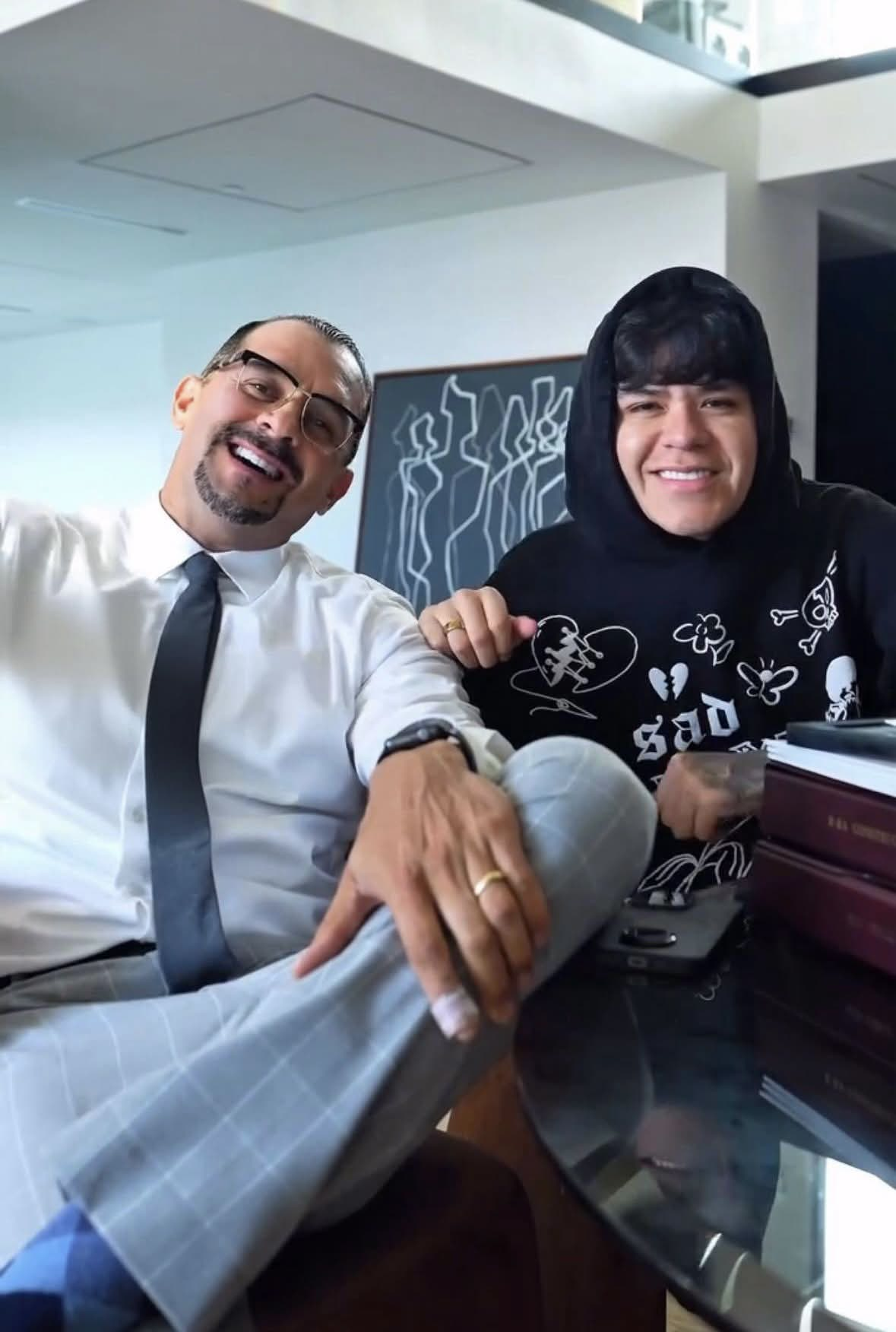 Christian Vasquez with a client at the California New Business Bureau